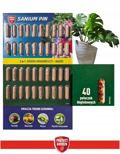 SANIUM PIN 2w1 Pałeczki Owadobójcze + Nawozowe na Ziemiórki Tarczniki na Arena.pl