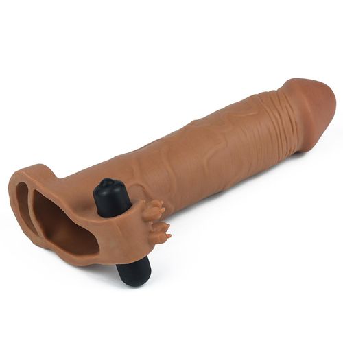 Add 3" Pleasure X Tender Vibrating Penis Sleeve Brown na Arena.pl