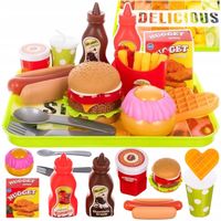 ZABAWKA FAST FOOD JEDZENIE PREZENT DLA DZIECI 26 EL. HOT-DOG FRYTKI BURGER