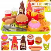 ZABAWKA FAST FOOD JEDZENIE PREZENT DLA DZIECI 26 EL. HOT-DOG FRYTKI BURGER