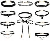 Zestaw 10 naszyjnik rzemyk celebrytka choker boho  N15
