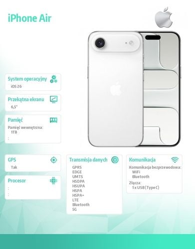 Smartfon Apple iPhone Air 1TB Biały obłok na Arena.pl