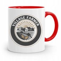 Dla Rolnika Kubek Czerwony Village Farmer Prezent Z Nadrukiem Ze Zdjęciem