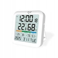 TERMOMETR HIGROMETR ELEKTRONICZNY SONDA STACJA POGODY ZEGAR BEZPRZEWODOWY