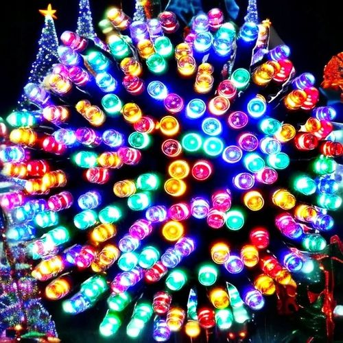 Lampki choinkowe LED 1000 Multi Kolor FLASH 70m IP44, zielony kabel na Arena.pl