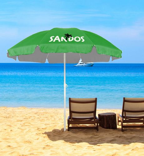 Parasol plażowy ogrodowy z powłoką zielony + kotwa na Arena.pl