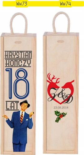 nadruk uv SKRZYNKA NA WINO prezent na 18-tke osiemnastkę na Arena.pl