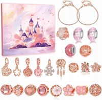 ROBIENIA BRANSOLETEK CHARMS RÓŻOWE ZESTAW KALENDARZ ADWENTOWY PREZENT 24SZT