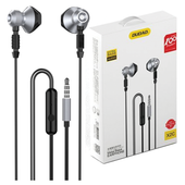 dudao metalowe przewodowe słuchawki douszne 3,5 mm mini jack szary