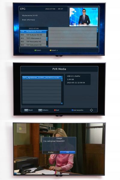 DEKODER TUNER DVB-T2 HEVC FULL HD USB HDMI MOCNA ANTENA WIFI PILOT zdjęcie 6