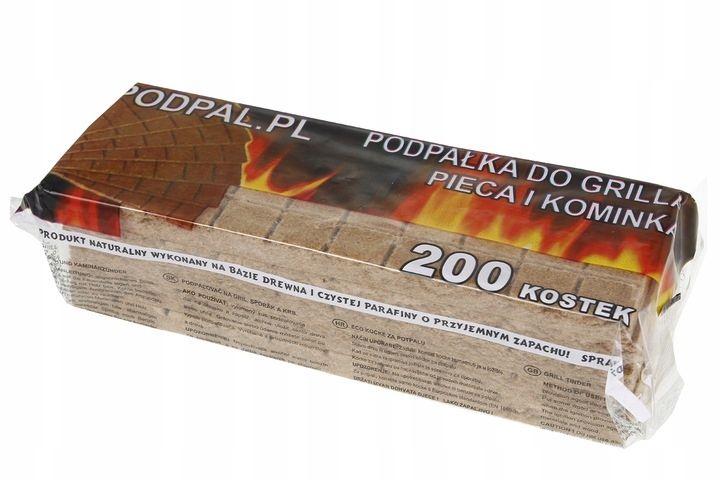 PODPAŁKA , ROZPAŁKA DO GRILLA,KOMINKA, 200 KOSTEK zdjęcie 1