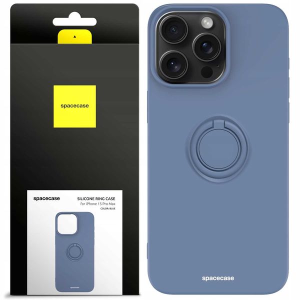 Spacecase Silicone Ring Iphone 15 Pro Max Blue zdjęcie 1