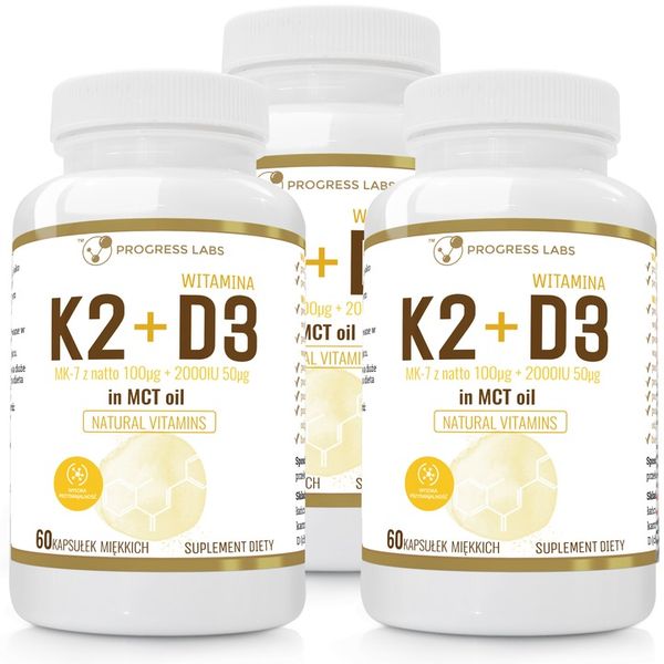 WITAMINA K2 MK-7+D3 MCT OLEJU KOKOSOWYM 180 kaps zdjęcie 1