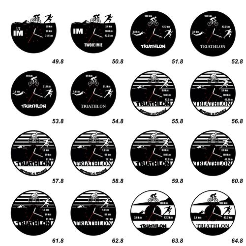 Zegar Ścienny z płyty winylowej na lustrze TRIATHLON-1 41 wzorów 59x29 cm na Arena.pl