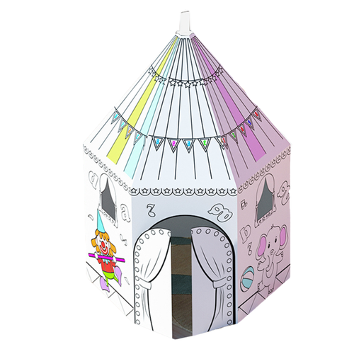 Zestaw Artystyczny Namiot Dom Do Kolorowania Malowania Składania Tekturowy na Arena.pl