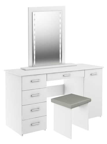 Taboret stołek do toaletki biały na Arena.pl