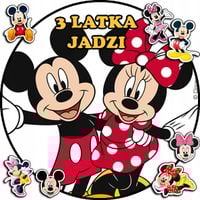 OPŁATEK NA TORT 20CM - MYSZKA MIKI MINI MICKEY + IMIĘ + GRATIS! 15CM 18CM