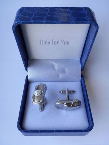 Srebrne spinki do mankietów Model Miniaturka Samochód Porsche 911 + Etui na Arena.pl