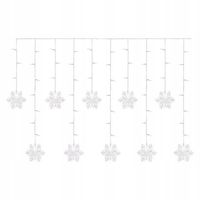 Dekoracje świąteczne sople śnieżynki 60 LED 135x50 cm zimna biel, IP20
