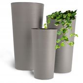 Zestaw 3x Doniczka Donica Ogrodowa + Wkład Szara
