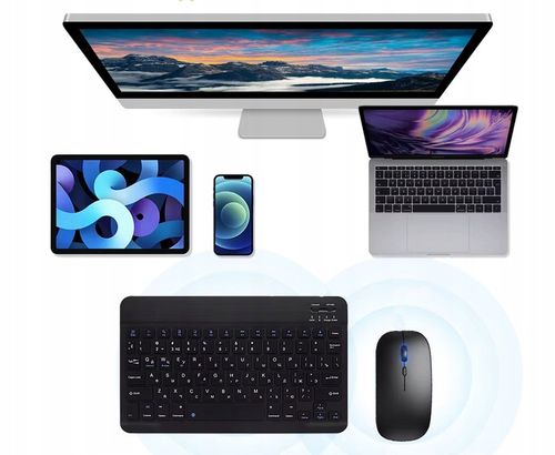KLAWIATURA BEZPREZEWODOWA BLUETOOTH 5.0 SMART iOS ANDROID TABLET LAPTOP na Arena.pl