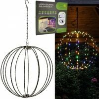 LAMPA SOLARNA WISZĄCA KULA 30CM 120 LED MULTIKOLOR