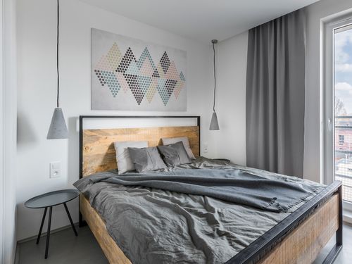 73801 Obraz na płótnie TRÓJKĄTY KROPKI SCANDI na Arena.pl
