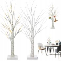 DEKORACYJNE DRZEWKO BRZOZOWE 60CM, 24 LED, GIĘTKIE GAŁĘZIE - 2 SZTUKI