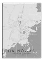Hajnówka mapa czarno biała - plakat 60x80 cm