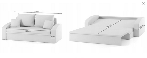 Sofa Hewlet - SZARO-CZARNY na Arena.pl