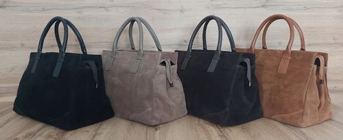 Duży włoski kufer Vera Pelle skórzana pojemna torba A4 Czekoladowa na Arena.pl