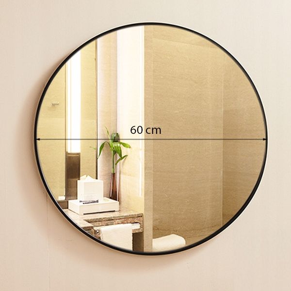 Lustro ścienne okrągłe duże czarna rama 60cm zdjęcie 6