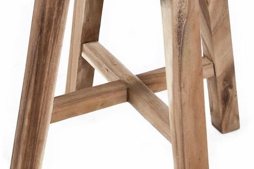 Taboret okrągły z drewna suar DIVERO na Arena.pl