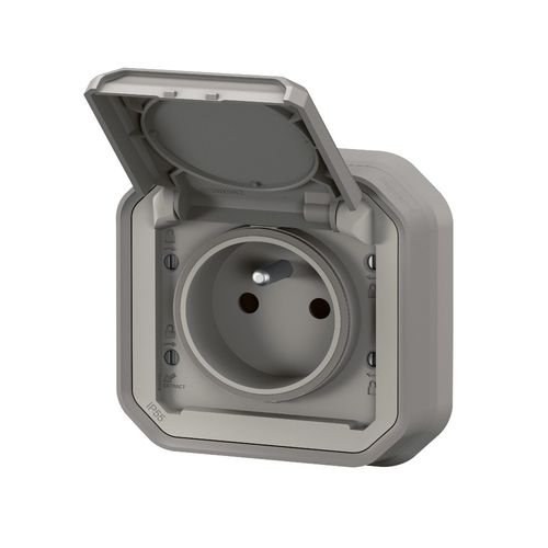 Nowe Plexo - Gniazdo 2P+Z zaciski automatyczne, komplet podtynkowy 16A-250V~- szare - Legrand 069831L na Arena.pl