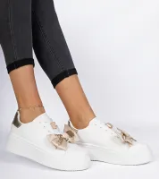 Biało-złote sneakersy damskie Milonel 37