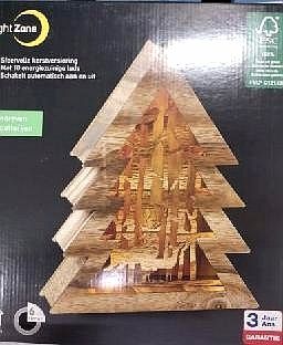 CHOINKA DREWNIANA las 10led 34cm TIMER BRĄZOWA na Arena.pl