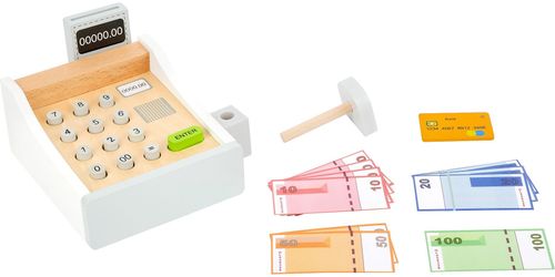 Kasa sklepowa drewniana 15 elementów Zabawa w sklep na Arena.pl