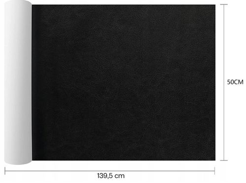 SKÓRA SAMOPRZYLEPNA EKO SKÓRA SKAJ TAPICERSKI KLEJ ŁATY CZARNY 140X50 CM na Arena.pl