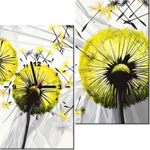 60 60CM ZEGAR DMUCHAWCE ŻÓŁCI OBRAZ ŚCIENNY PŁÓTNO RAMA na Arena.pl