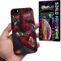 ETUI DO IPHONE 5 / 5S / 5C - Deadpool MARVEL FILMOWE WZORY +SZKŁO HARTOWANE