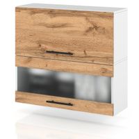 szafka kuchenna wisząca witryna ze szkłem klapowa 80cm spremium dąb wotan