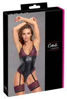 cottelli lingerie body z pasami i koronką, regulowane ramiączka, rozmiar m