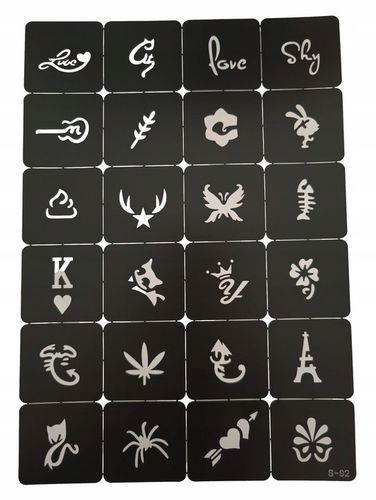 Tatuaże brokatowe SZABLONY 373 SZT KATALOG DLA DZIECI I DOROSŁYCH na Arena.pl