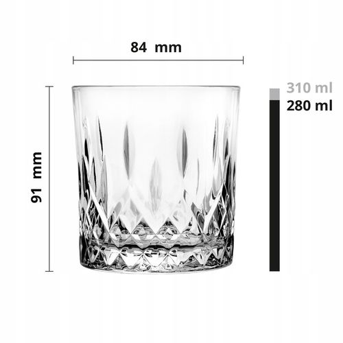 Szklanki niskie GLASMARK zestaw 6szt szlifowane drink whisky 280ml na Arena.pl