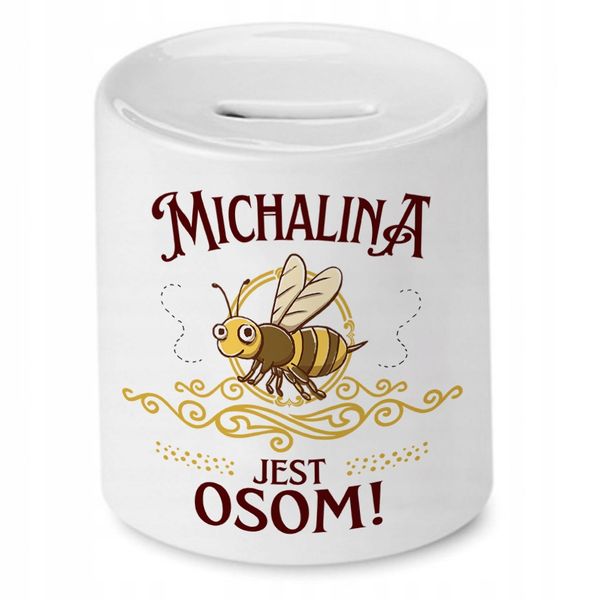 Skarbonka Dla Michaliny Na Urodziny Prezent Z Nadrukiem Ze Zdjęciem zdjęcie 1