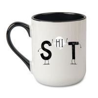 KUBEK "SHIT" Wzór - Elegant Coffee Czarny 330 ml