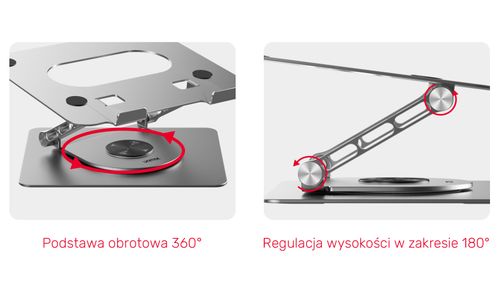 Unitek Podstawka pod laptopa regulowana 360°, 10"- 16'' na Arena.pl