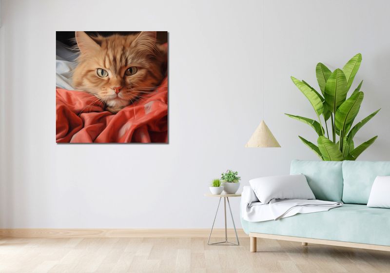 Obraz 90x90cm Mruczący Spokój zdjęcie 2