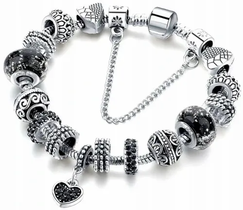 Bransoletka modułowa charms srebrna serduszko na Arena.pl