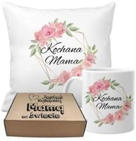 ZESTAW PODUSZKA I KUBEK ORYGINALNY PREZENT MAMA DZIEŃ MATKI URODZINY MAMY